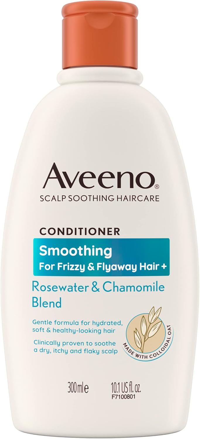 Aveeno Smoothing Rosewater And Chamomile Scalp Soothing Conditioner For Frizzy Hair 300Ml (Pack Of 2)