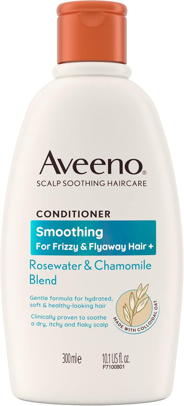 Aveeno Smoothing Rosewater And Chamomile Scalp Soothing Conditioner For Frizzy Hair 300Ml (Pack Of 2)