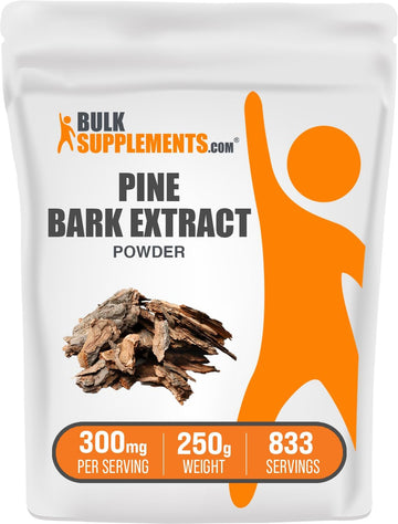 Bulksupplements.Com Pine Bark Extract Powder - Pine Bark Supplement, Pine Bark Powder - Antioxidants Support, Gluten Free - 300Mg Per Serving, 250G (8.8 Oz) (Pack Of 1)