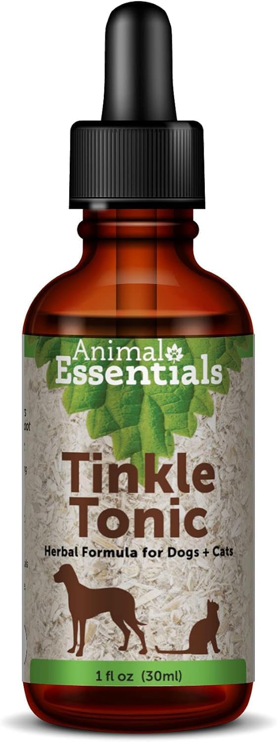 Animal Essentials Tinkle Tonic - Herbal Formula for Dogs and Cats, Healthy Urinary Tract, 100% Organic Human Grade Herbs, Couchgrass, Dandelion, Echinacea, Marshmallow Root, Horsetail Herb - 1 fl oz
