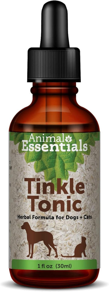 Animal Essentials Tinkle Tonic - Herbal Formula for Dogs and Cats, Healthy Urinary Tract, 100% Organic Human Grade Herbs, Couchgrass, Dandelion, Echinacea, Marshmallow Root, Horsetail Herb - 1 fl oz