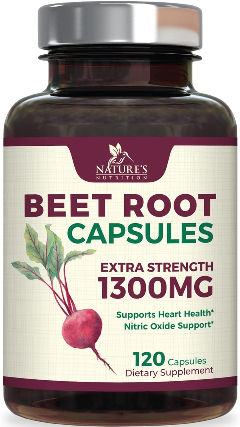 Beet Root Powder Capsules - Supports Athletic Performance, Digestive H