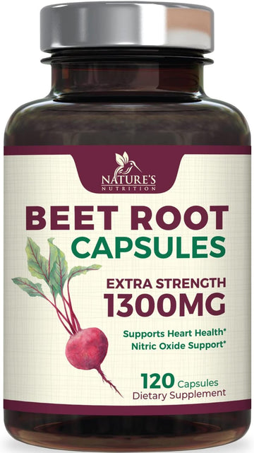 Beet Root Powder Capsules - Supports Athletic Performance, Digestive H