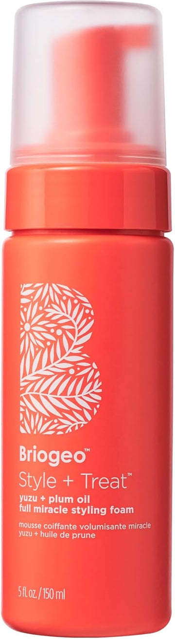 Briogeo Style + Treat™ Yuzu + Plum Oil Hair Styling Texture Foam, Control Frizz, Heat Protection, Enhance Wavy Hair, 150Ml