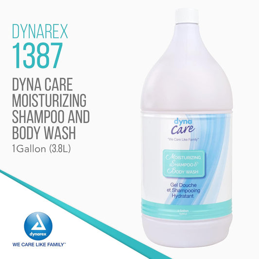 Dynarex Shampoo And Body Wash, Unisex - Moisturizing All-In-One Shampoo Body Wash For Skin & Hair - Mild Formula For Sensitive Skin - Tropical Scent - 1 Gallon Bottle, 1 Jug