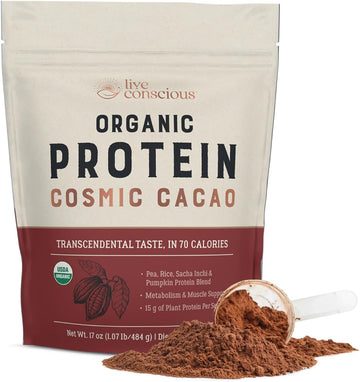 Live Conscious Organic Pea Protein Powder - Cosmic Cacao Chocolate Fla