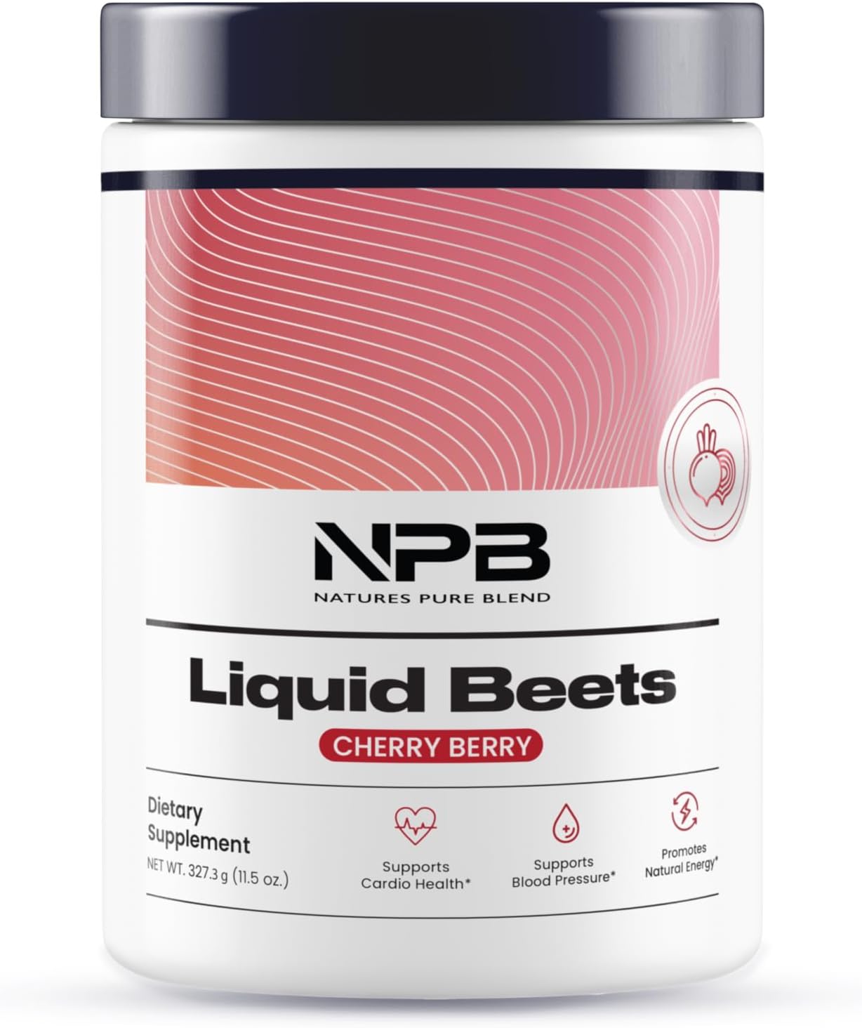 Nature'S Pure Blend - Liquid Beets (Organic Beet Root Powder 8,000 Mg), Support Blood Pressure, Blood Circulation, Heart Health - Energy - Nitric Oxide Supplement - Cherry Berry Flavor (30 Servings)