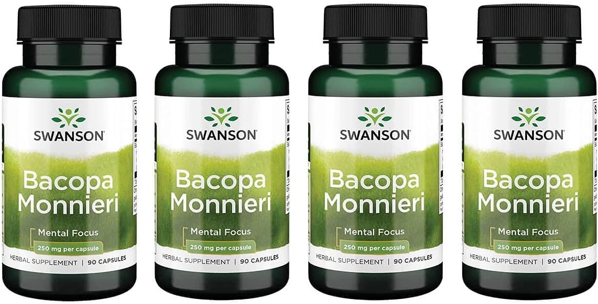 Swanson Bacopa Monnieri Extract Bacognize 250 Milligrams 90 Capsules 4 Pack