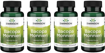 Swanson Bacopa Monnieri Extract Bacognize 250 Milligrams 90 Capsules 4 Pack