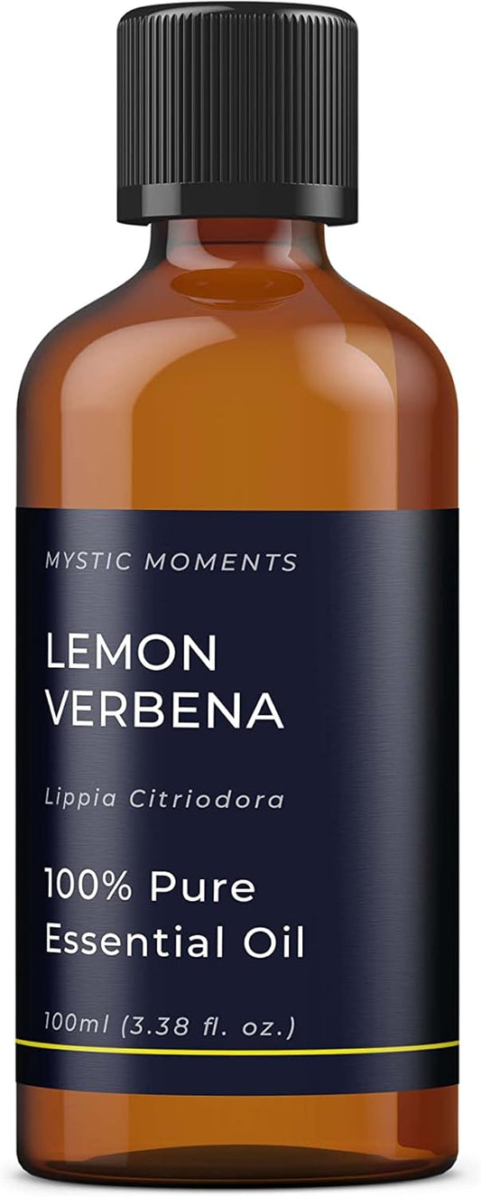 Mystic Moments | Lemon Verbena Essential Oil 100ml - Pure & Natural oil for Diffusers, Aromatherapy & Massage Blends Vegan GMO Free