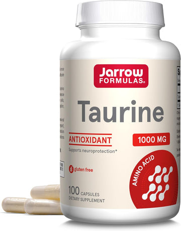 Jarrow Formulas Taurine 1000 Mg, Dietary Supplement, Amino Acid Supplement For Brain Health Support, 100 Capsules, 100 Day Supply