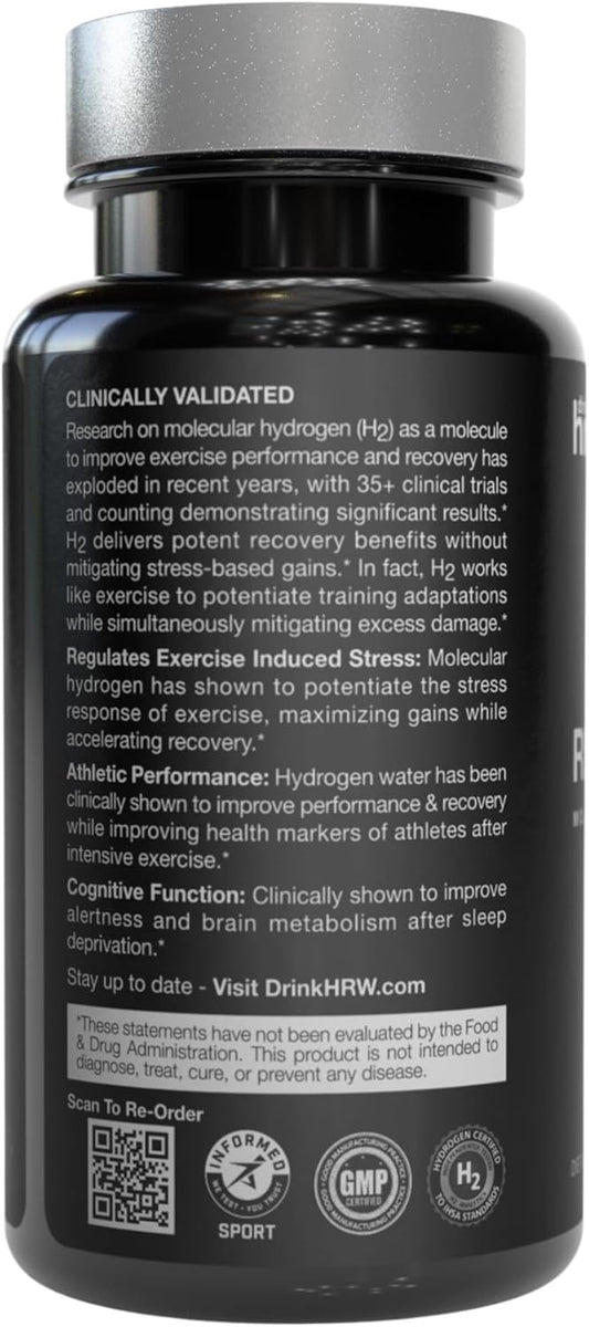 Drink Hrw Rejuvenation Sport Molecular Hydrogen Water Tablets – Over 12 Ppm H2 - Hydrogen & Magnesium Supplement, Supports Energy Production, Recovery, Cognitive Function (Raspberry 30Ct)