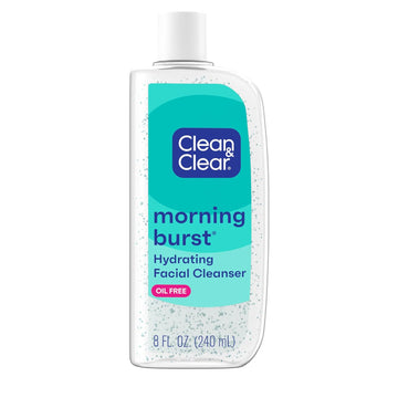 Clean & Clear Morning Burst Oil-Free Hydrating Facial Cleanser With Bha, Cucumber & Aloe Extracts, Face Wash Gently Removes Oil & Pore Clogging Impurities, 8 Fl. Oz