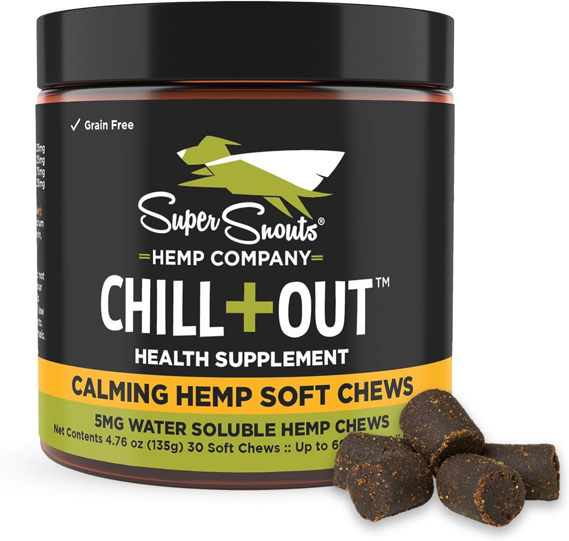 Super Snouts Chill + Out– 30 Soft Chews – Calming Chews For Dogs And Cats Help Maintain Your Pet’S Emotional Balance – Made In The Usa