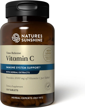 Natures Sunshine Vitamin C Time Release, 1000 Mg, 120 Tablets | Supports The Immune System And Quench Dangerous Free Radicals