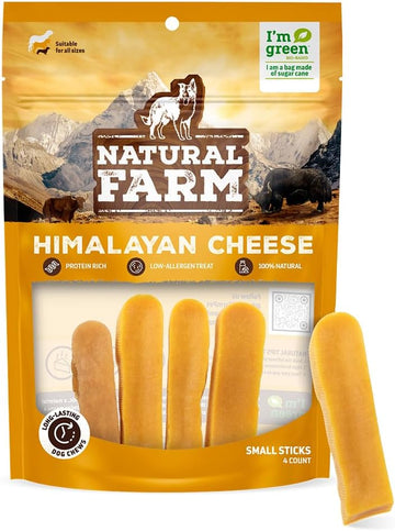 Natural Farm Himalayan Yak Cheese, Protein-Rich, Low-Allergen, Lactose-Free, Gluten-Free, 100% Natural - Small, 4 Pack