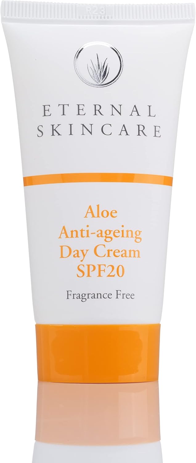 Eternal Skincare - Aloe Anti-Ageing Day Cream Spf20 (50Ml) Fragrance Free - Rich In Aloe Vera. For Dry And Sensitive Skin. Sun Protection Factor 20. Made In Uk