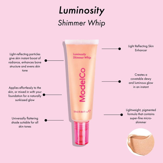 Modelco Luminosity Shimmer Whip - Multi-Purpose Skin Highlighter, 50 G