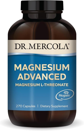 Dr. Mercola Magnesium Advanced, 90 Servings (270 Capsules), Dietary Supplement, Magnesium L-Threonate, Non-Gmo