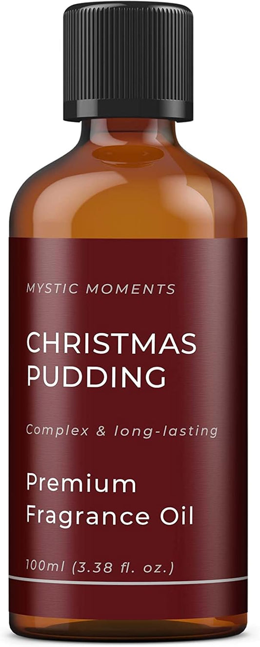 Mystic Moments Christmas Pudding Fragrance Oil - 100ml - Perfect for Soaps, Candles, Bath Bombs, Oil Burners, Diffusers and Skin & Hair Care Items