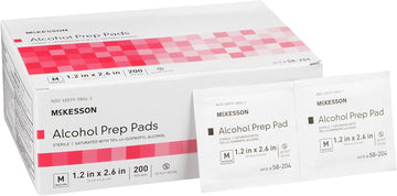 Mckesson Alcohol Prep Pads, Sterile, Individual Packet, Medium, 200 Count, 1 Pack