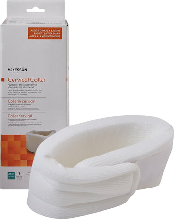 McKesson Cervical Collar - Soft Density Polyfoam, One-Piece, for Adults - One Size Fits Most, 19 in - 22 in Neck Circumference, 1 Count