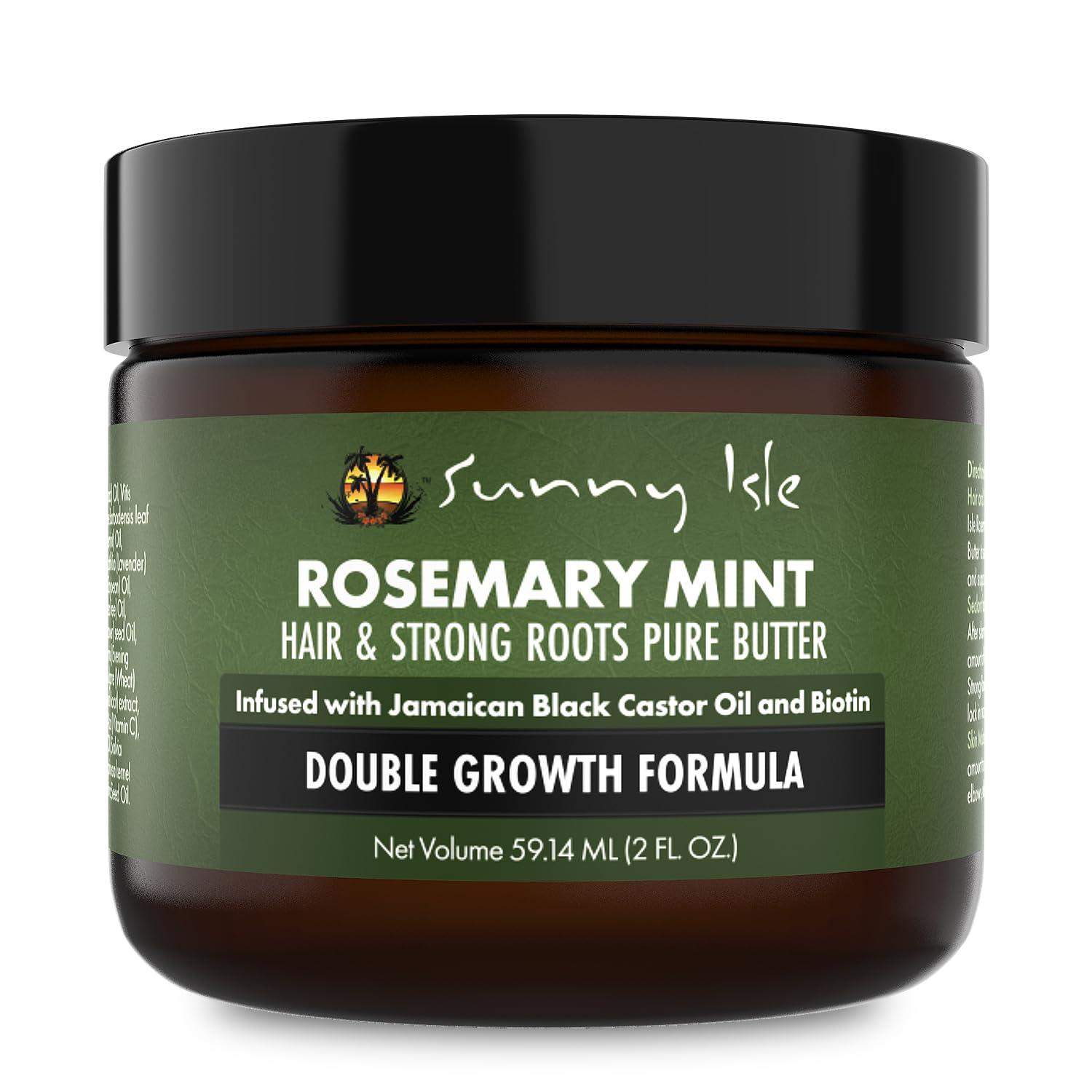 Sunny Isle Rosemary Mint Hair And Strong Roots Butter 8Oz | Infused With Biotin & Jamaican Black Castor Oil | Strengthen And Nourish Hair | Dry Scalp, Split Ends…