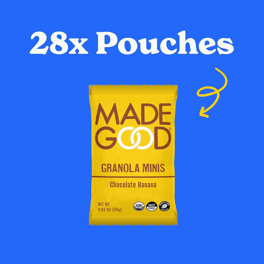 Madegood Chocolate Banana Granola Minis, 28 Count, Organic And Delicious Snacks