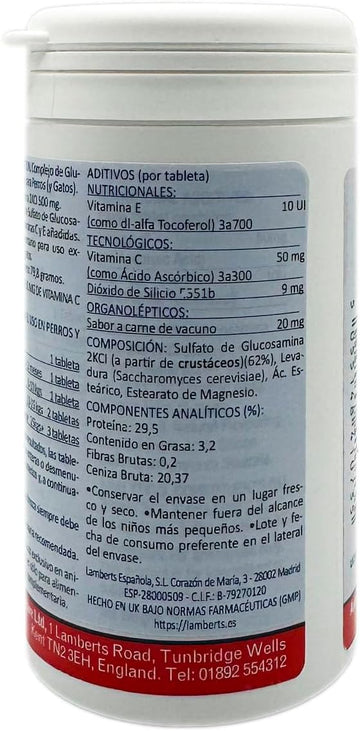 Lamberts Glucosamine Complex For Dogs And Cats – Beef Flavour Chewable Joint Support – 90 Tablets