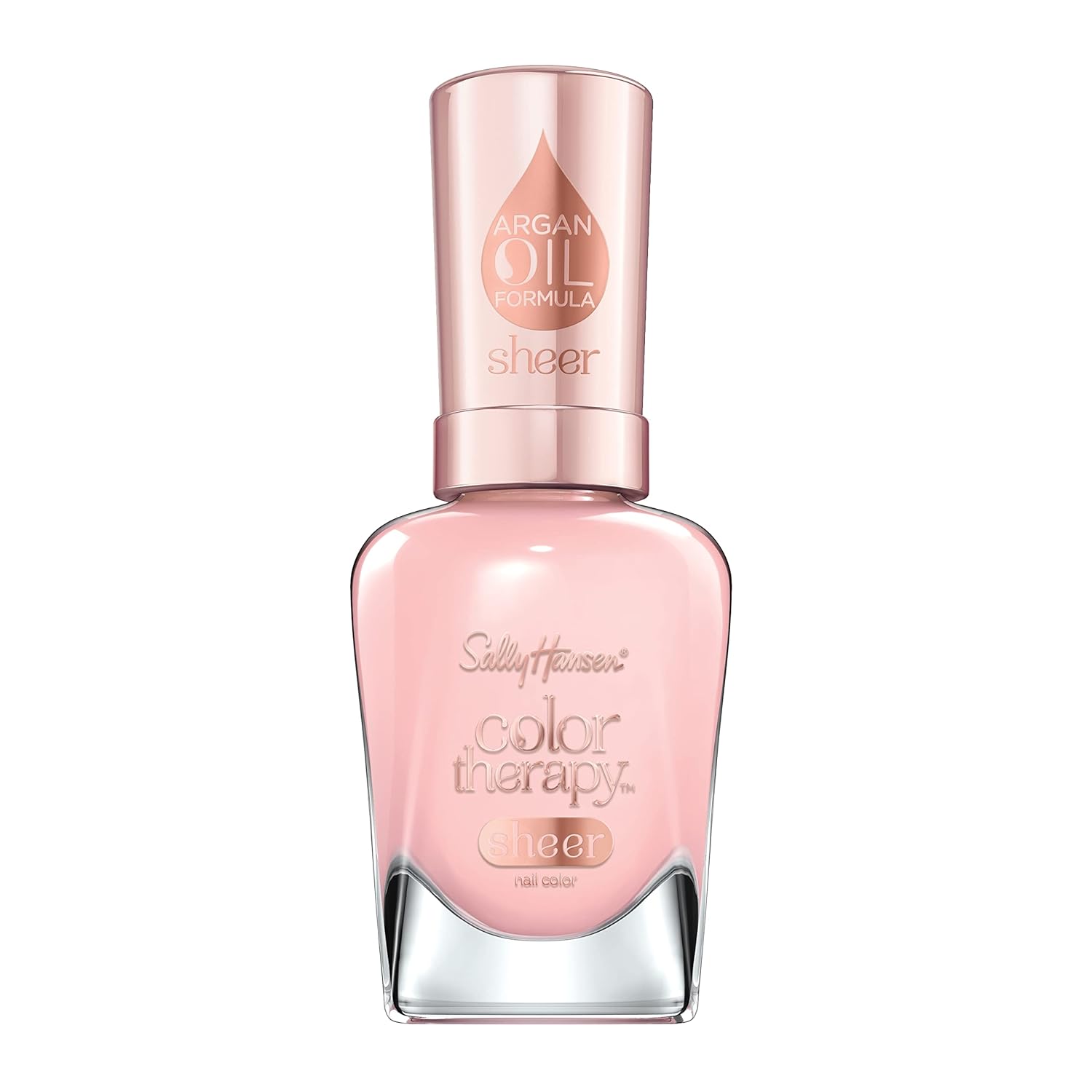 Sally Hansen Color Therapy Nail Polish, Rosy Quartz Long-Lasting Nail Polish With Gel Shine And Nourishing Care, Pack Of 1