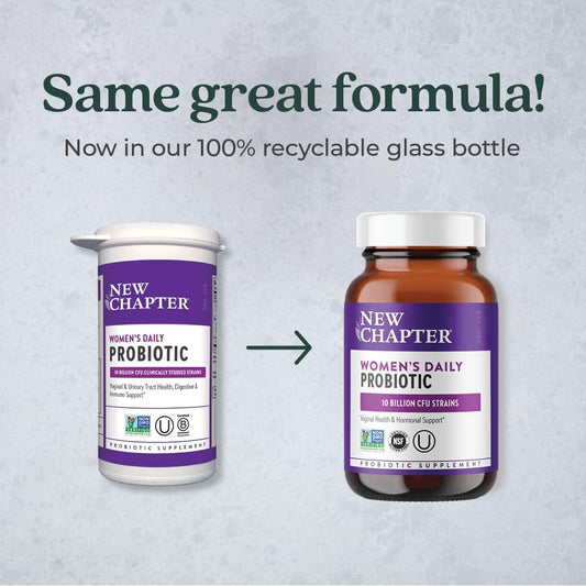 New Chapter Probiotics for Women - 30 ct (1 Month Supply), Women's Daily Probiotic with Prebiotics and Probiotics + 100% Vegan + Soy Free + Non-GMO