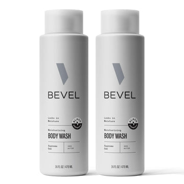Bevel Moisturizing Body Wash for Men - Supreme Oak Scent with Shea Butter, Vitamin B, and Coconut Oil, 16 Oz (Pack of 2)(Packaging May Vary)