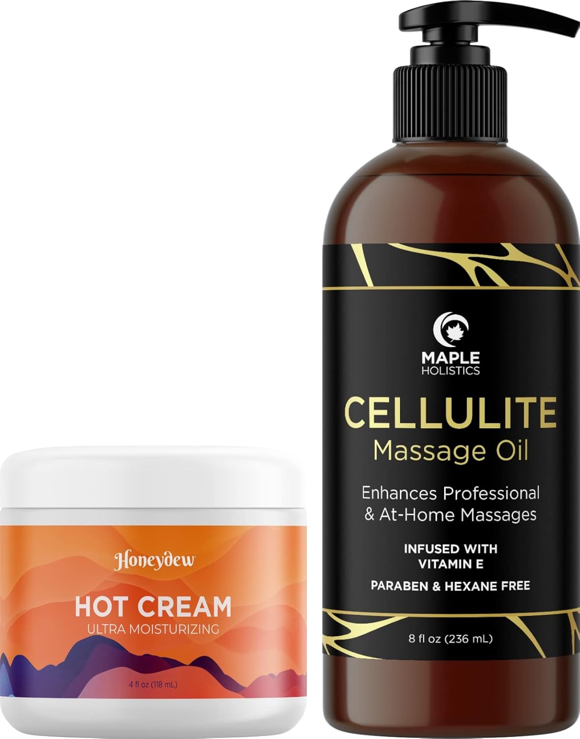 Anti Cellulite Massage Oil And Cream - Skin Firming Hot Cream And Cellulite Oil For Men And Women With Essential Oils - Advanced Massage Oil And Cellulite Cream For Thighs And Butt Fast Acting Formula