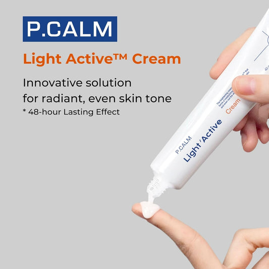 Pcalm Light Active Facial Intense Calming Cream Even Skin Tone No Pore Clogging Blemish Sagging Niacinamide Beta Glucan Dehydrated Dry Sensitive Oily Korean Skincare P.Calm