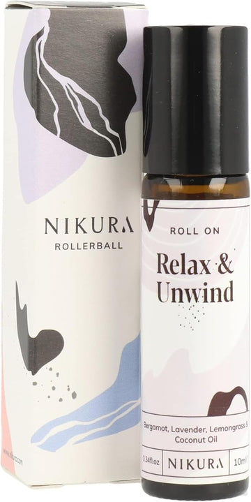 Nikura Relax & Unwind Roll On Essential Oil Blend - 10Ml | For Sleep, Relaxing, Anxiety, Aromatherapy | Use On Skin, Temples, Pulse Points, Wrists, Neck
