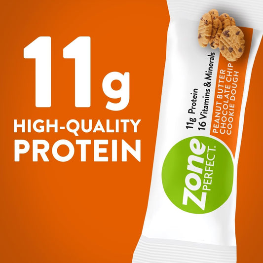 Zoneperfect Protein Bars | 11G Protein | 16 Vitamins & Minerals | Nutritious Snack Bar | Peanut Butter Chocolate Chip Cookie Dough | 20 Bars