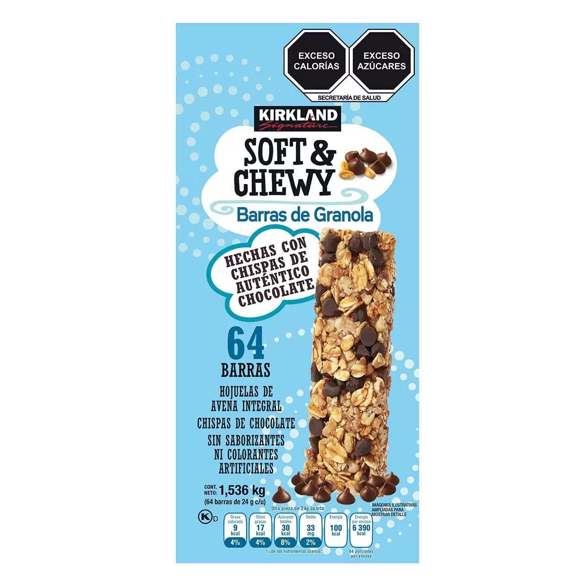 Kirkland Signature Soft & Chewy Chocolate Granola Bars, 54.4 oz