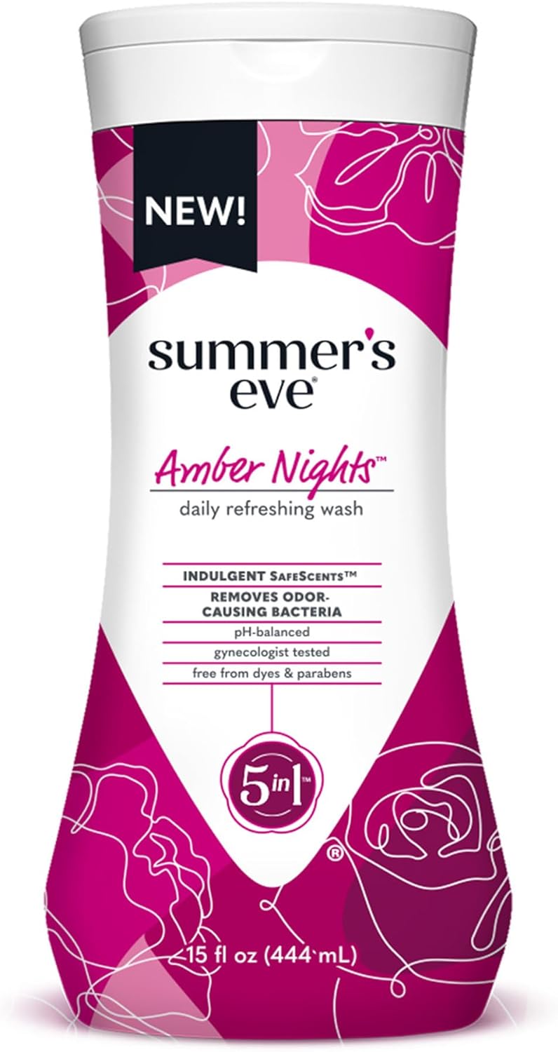 Summer's Eve Active Daily Feminine Wash 12 fl oz & Amber Nights Feminine Wash with Oat and Shea 15 fl oz Bundle : Health & Household