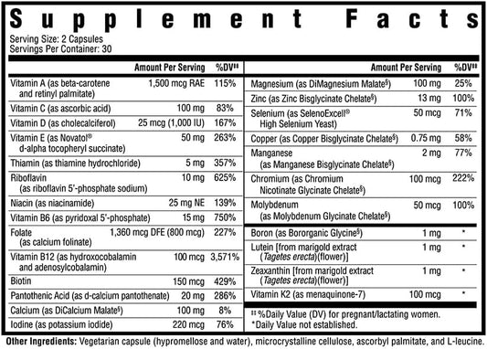 Seeking Health Prenatal Essentials Mf - Brain Development & Methylation Support - Methyl-Free Vegetarian Capsules With Selenium, Vitamin B6, Zinc & Vitamin B12-60 Capsules
