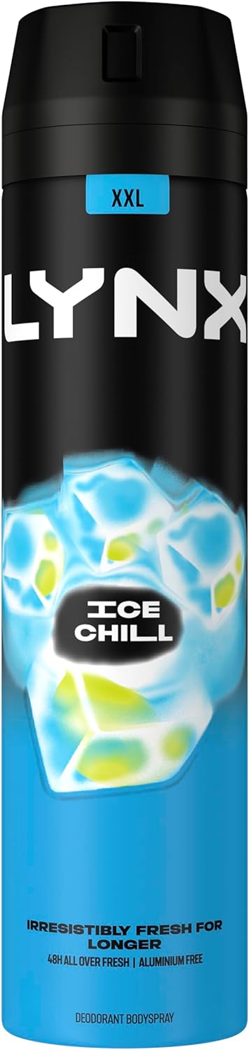 Lynx Ice Chill Aerosol Body Spray Men'S Deodorant Spray With An Iced Mint & Lemon Scent For 48 Hours Of Odour-Busting, High Definition Fragrance 250 Ml