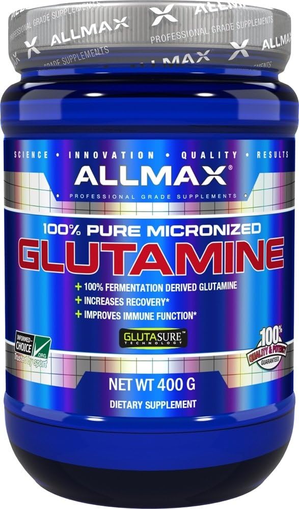 Allmax Essentials Glutamine - 400 G Powder - Fermentation-Derived Glutamine - Increases Recovery & Supports Immune System - Gluten Free & Vegan - 80 Servings