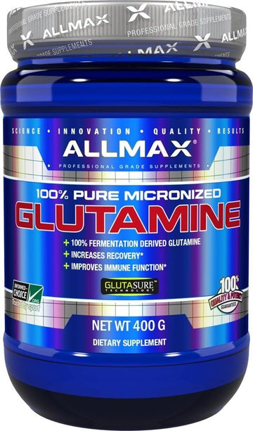 Allmax Essentials Glutamine - 400 G Powder - Fermentation-Derived Glutamine - Increases Recovery & Supports Immune System - Gluten Free & Vegan - 80 Servings