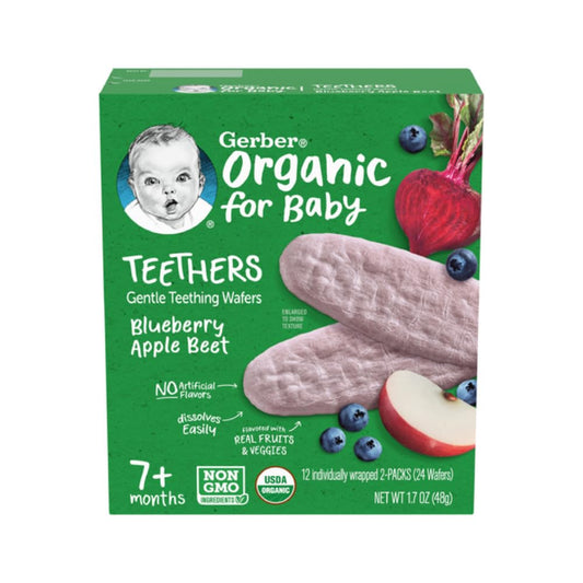 Gerber Organic Teethers Variety Pack, 1 Mango Banana Carrot, 1 Blueberry Apple Beet, 2 CT