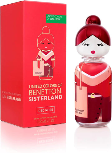 Benetton - Sisterland Red Rose, Eau De Toilette For Women - Fresh, Modern And Young Fragance - Floral And Fruity Notes - Ideal For Day Wear - 80 Ml