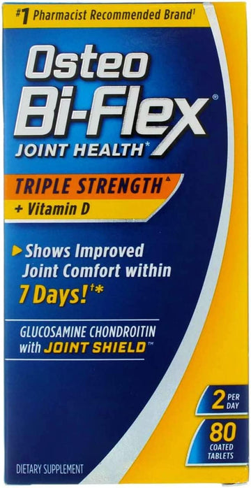 Osteo Bi-ex Triple Strength + Vitamin D, Coated Tablets 80 ea (Pack of 2)