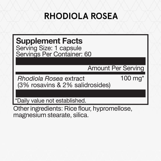 Momentous Rhodiola Rosea Supplement - Adaptogen Supplement For Cognition, Fatigue, & Stress Support - Rhodiola Rosea Root Extract - Nsf Certified For Sport® - Gmo- & Gluten-Free - Vegan - 60 Servings