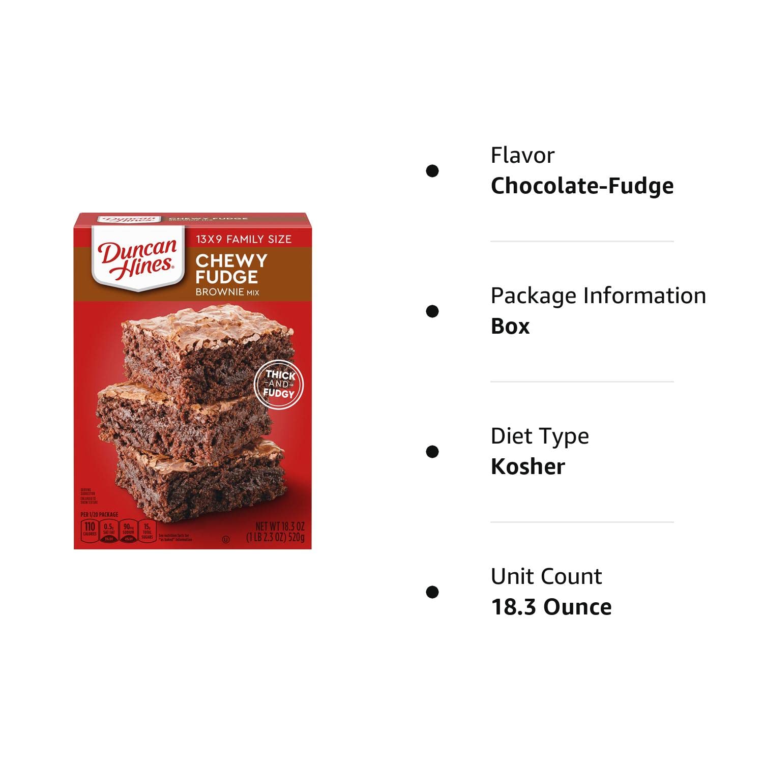 Duncan Hines Brownie Mix, Fudge, 18.3 oz : Soccer Equipment : Grocery & Gourmet Food