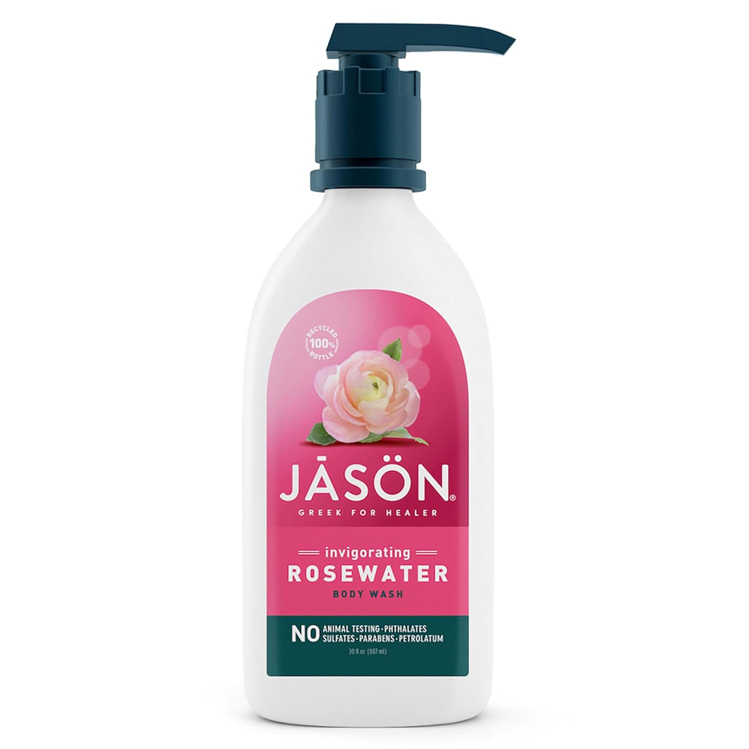 Jason Rosewater Invigorating Body Wash, For A Gentle Feeling Clean, 30 Fluid Ounces