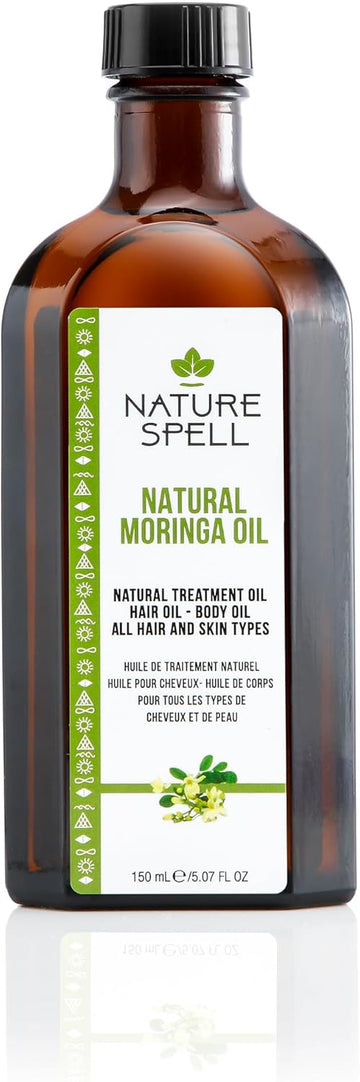 Nature Spell Moringa Oil For Hair & Skin 150Ml, Treat Dry Damaged Hair, Skincare Oil To Target Inflammation & Dark Spots, Made In The Uk