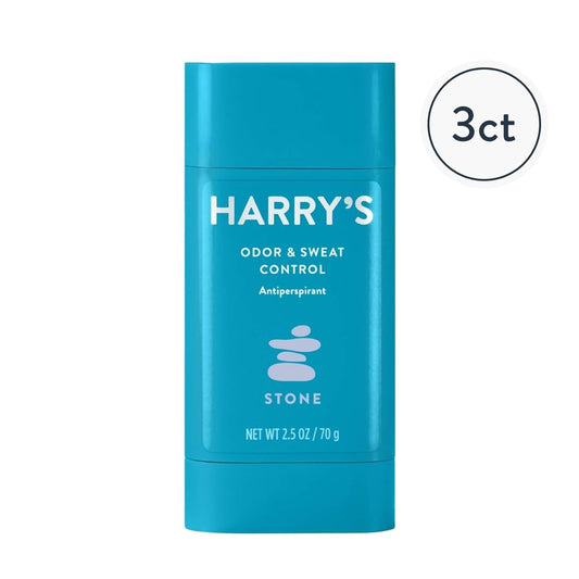 Harry's Deodorant & Antiperspirant - Odor & Sweat Control Antiperspirant for Men - Stone (3 count)